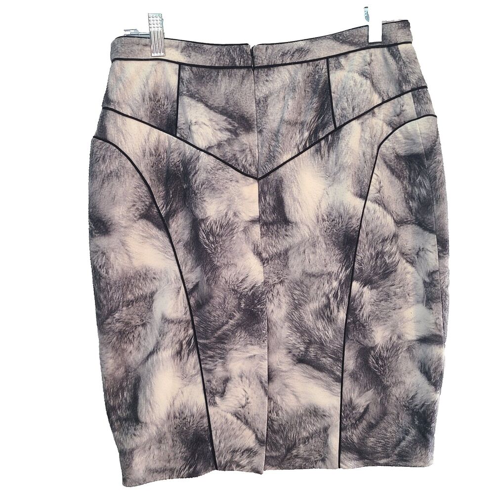 Bensoni Realistc Faux Fur Texture Print Pencil Skirt Sz 10 Mob Wife Indie Sleeze - Picture 2 of 8